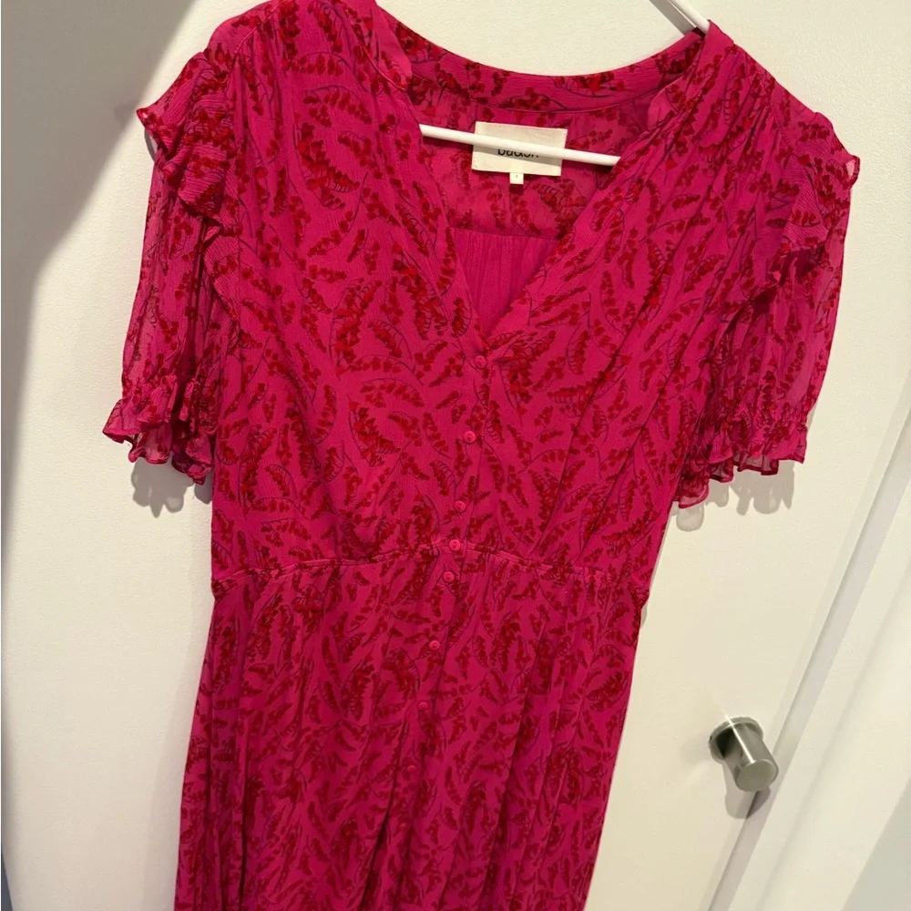 ba&sh Pink Ruched Wrap Mini Dress - Picture 2 of 6